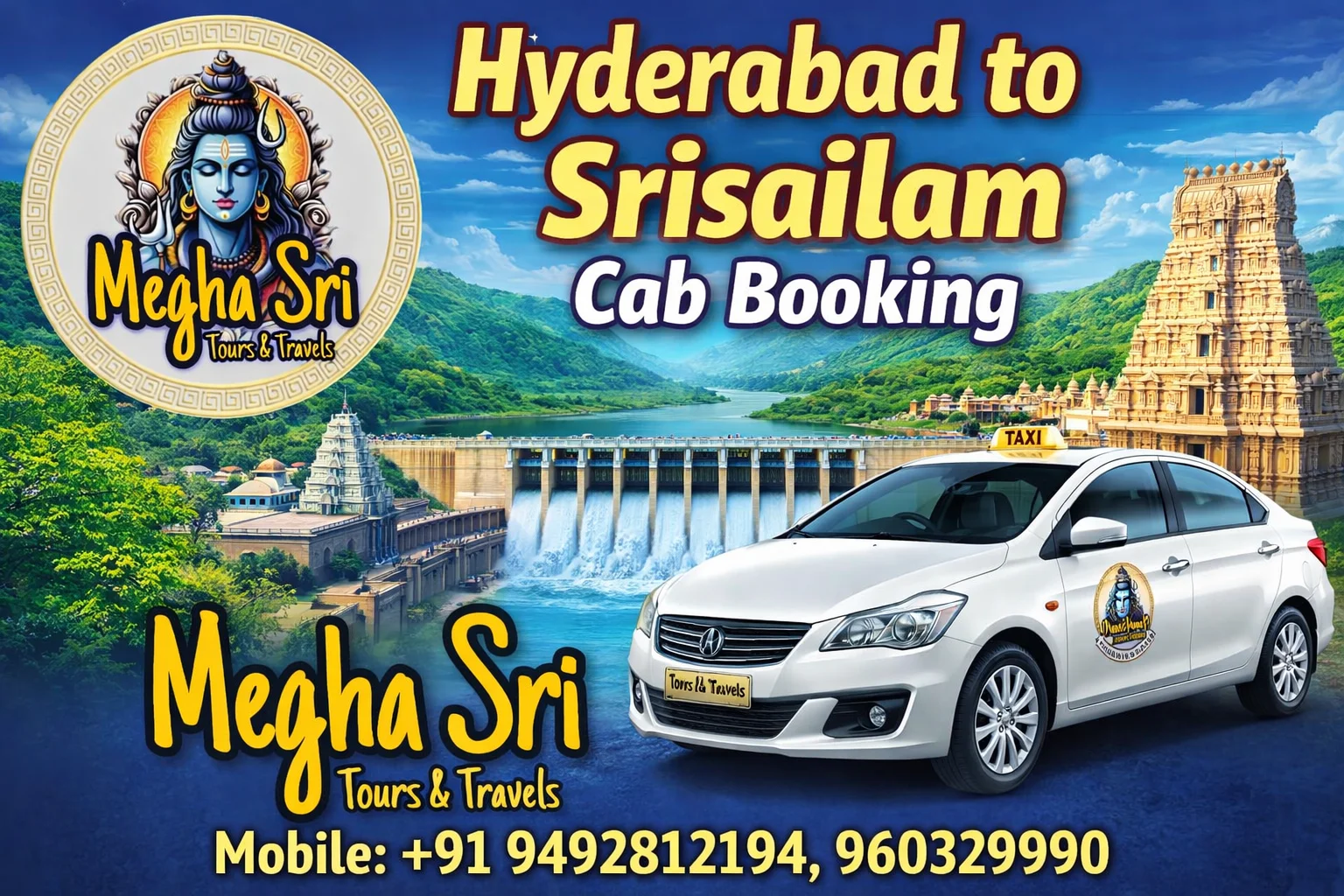 Hyderabad to Srisailam Cab Booking