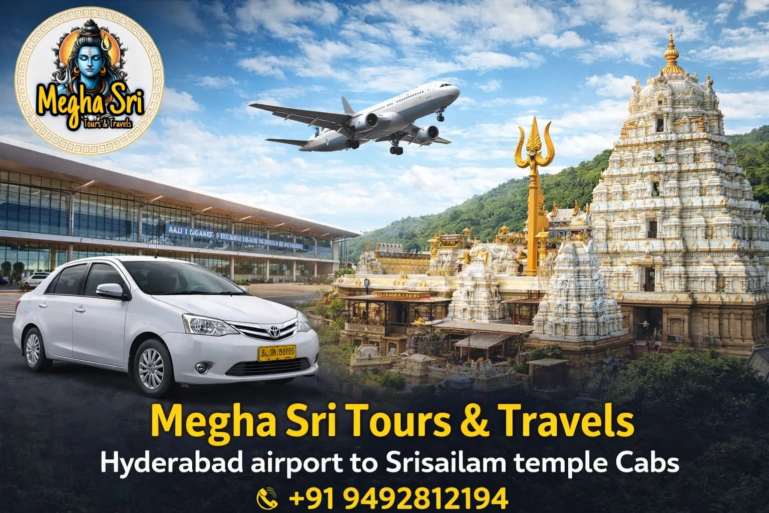 Hyderabad-airport-to-srisailam-temple-taxi-booking